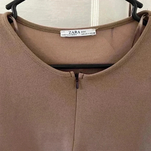 Zara oversized tan modest dress with pockets‎ - Picture 5 of 9